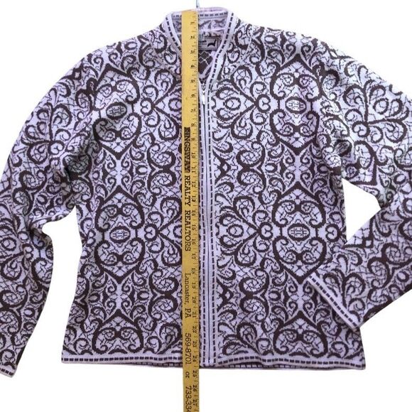 Peruvian Link Alpaca Collection Cardigan Womens Sz M Cocoa Cream Eclectic Jauja - Picture 13 of 16